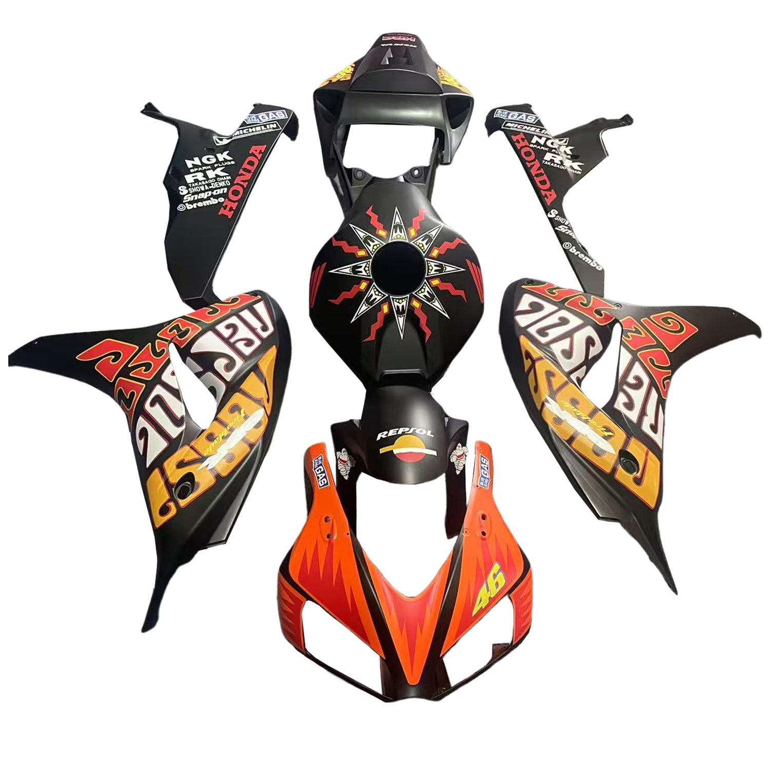 Roovers Amotopart 2006-2007 Honda CBR 1000 RR Noir Valentino Rossi Generic