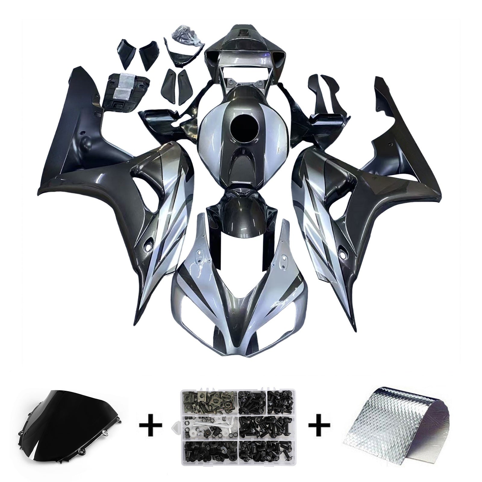 Carene Amotopart 2006-2007 Honda CBR 1000 RR Argento Grigio Metallizzato CBR Generico