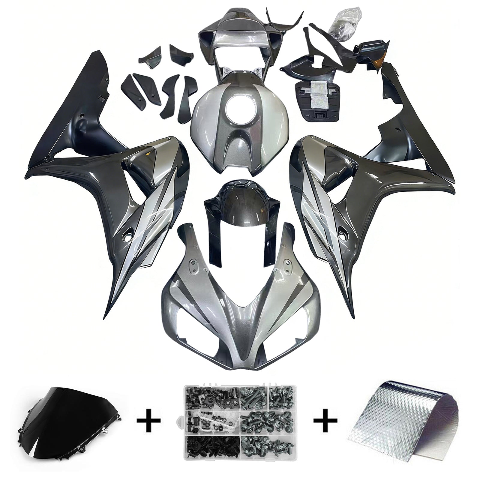 Amotopart Honda CBR1000RR 2006-2007 Kit Carénage Carrosserie Plastique ABS