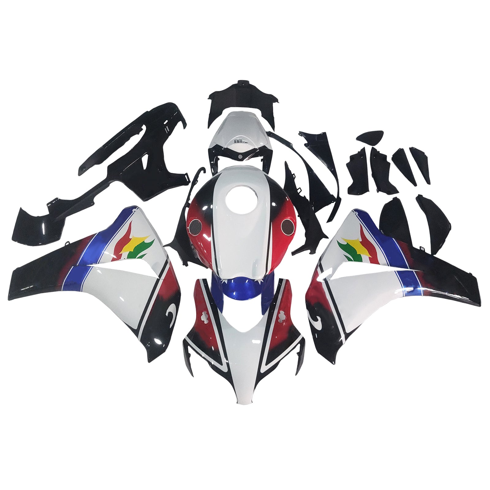 Amotopart stroomlijnkappen 2008-2011 Honda CBR 1000 RR Veelkleurig Eurobet Generiek
