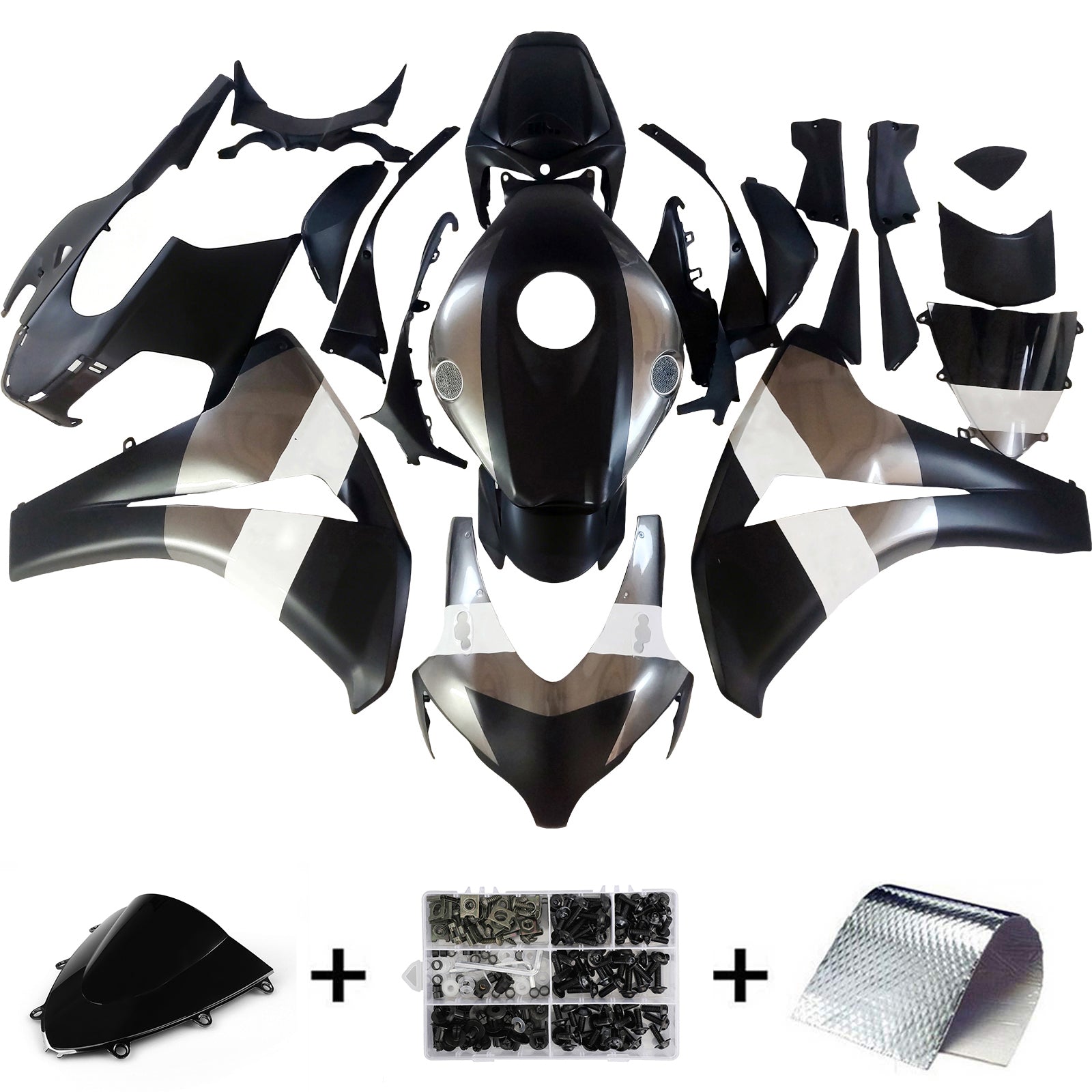 Amotopart stroomlijnkappen 2008-2011 Honda CBR 1000 RR zwart zilver Repsol generiek