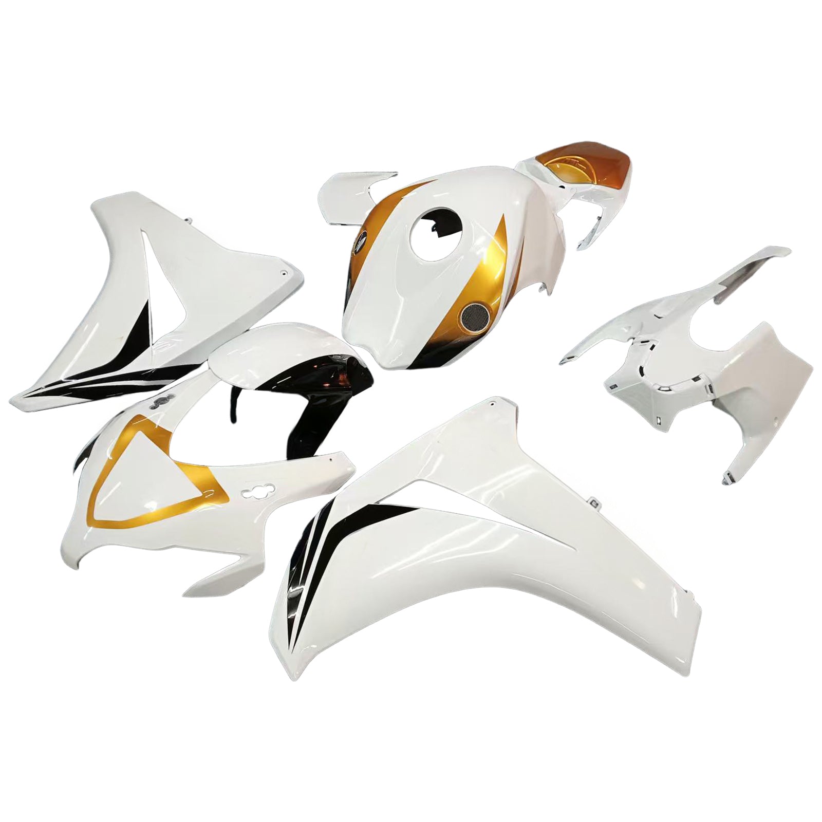 Carénages Amotopart 2008-2011 Honda CBR 1000 RR Blanc & Or Sport-Evo Generic