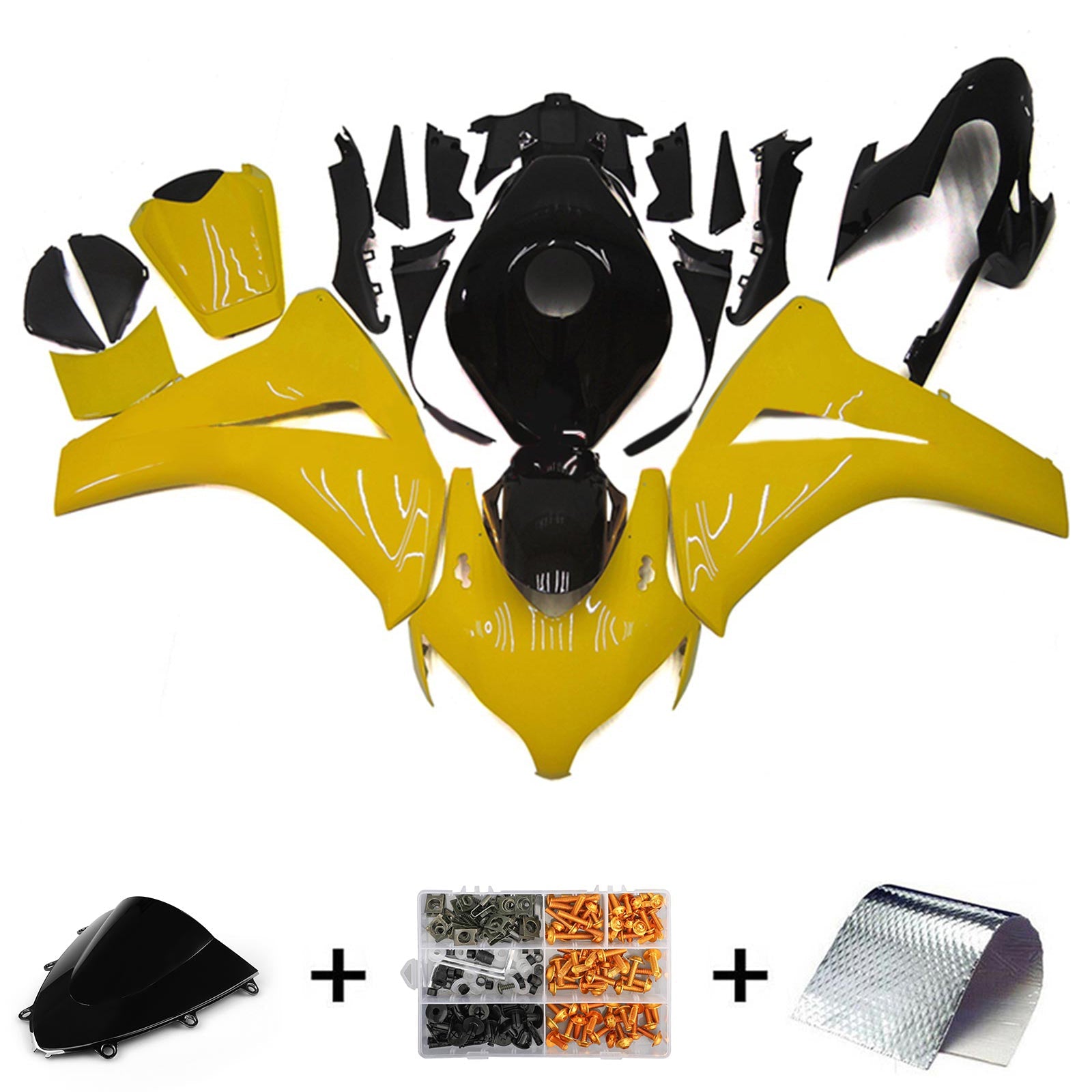 Amotopart Honda CBR1000RR 2008-2011 Kit Carénage Carrosserie Plastique ABS