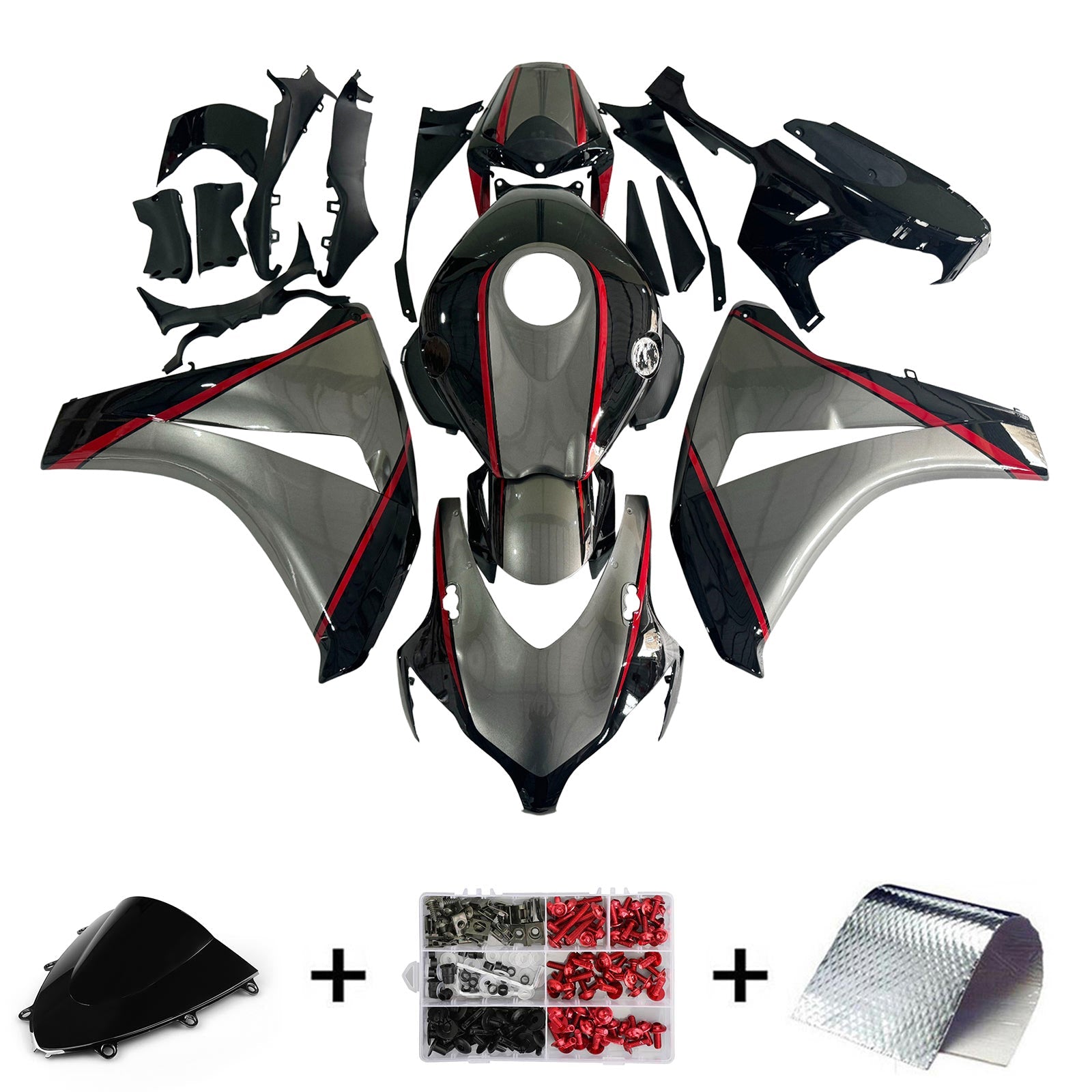 Amotopart Honda CBR1000RR 2008-2011 Kit Carénage Carrosserie Plastique ABS