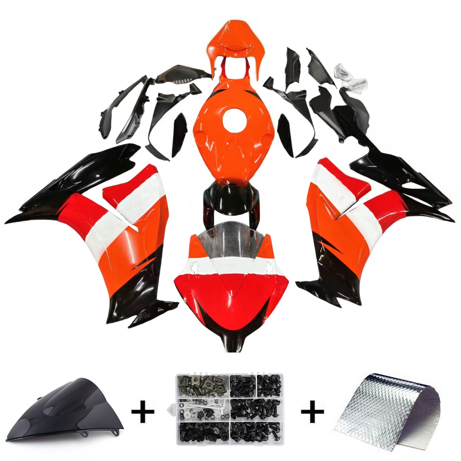 Amotopart Honda CBR1000RR 2012-2016 Kit Carénage Carrosserie Plastique ABS