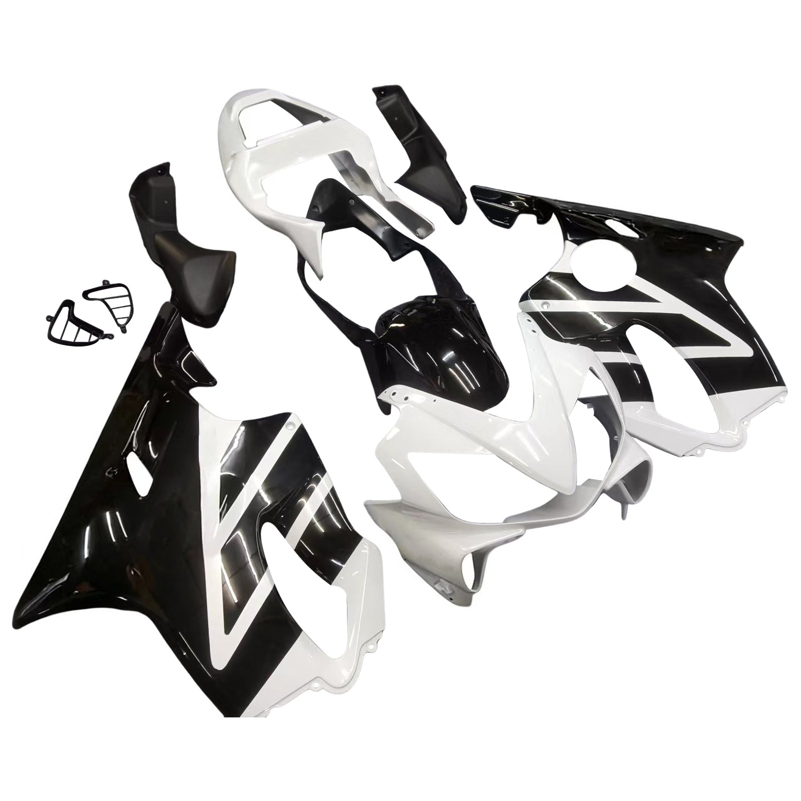 Carénages Amotopart 2001-2003 Honda CBR600 F4i Noir & Blanc F4i Generic