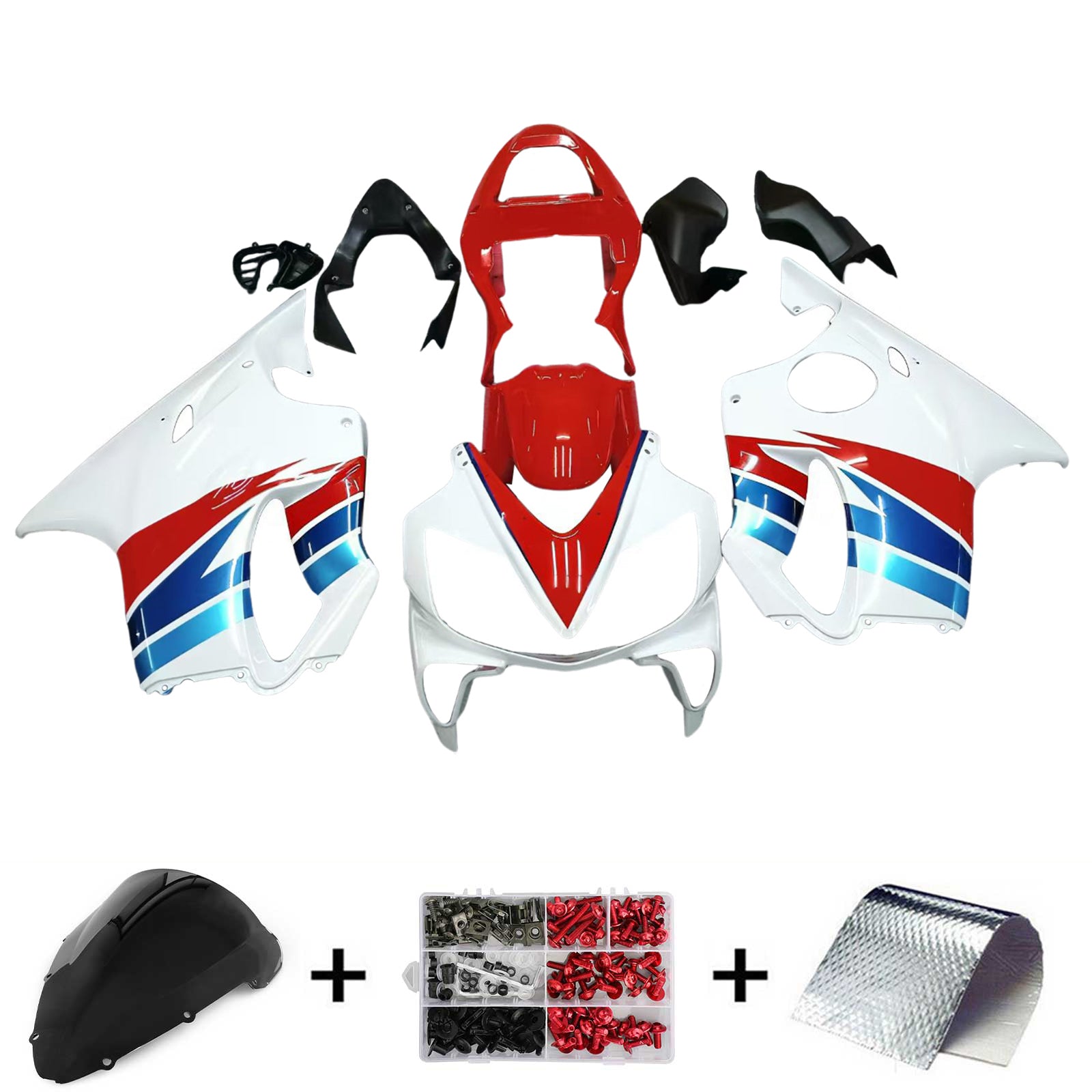 Amotopart Honda CBR600 F4i 2001-2003 Kit Carénage Carrosserie Plastique ABS