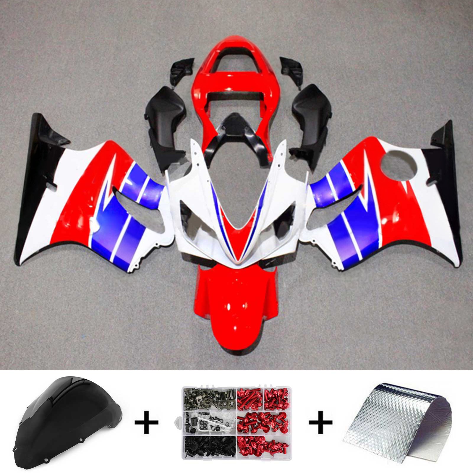 Amotopart Honda CBR600 F4i 2001-2003 Kit carenatura carrozzeria in plastica ABS