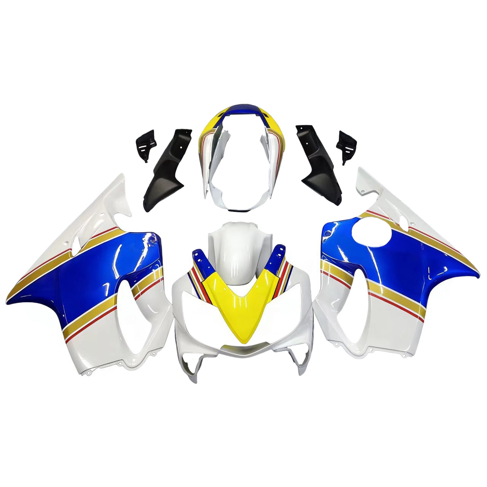 Amotopart stroomlijnkappen 2004-2007 Honda CBR 600 F4i Wit Rothmans Honda Generiek