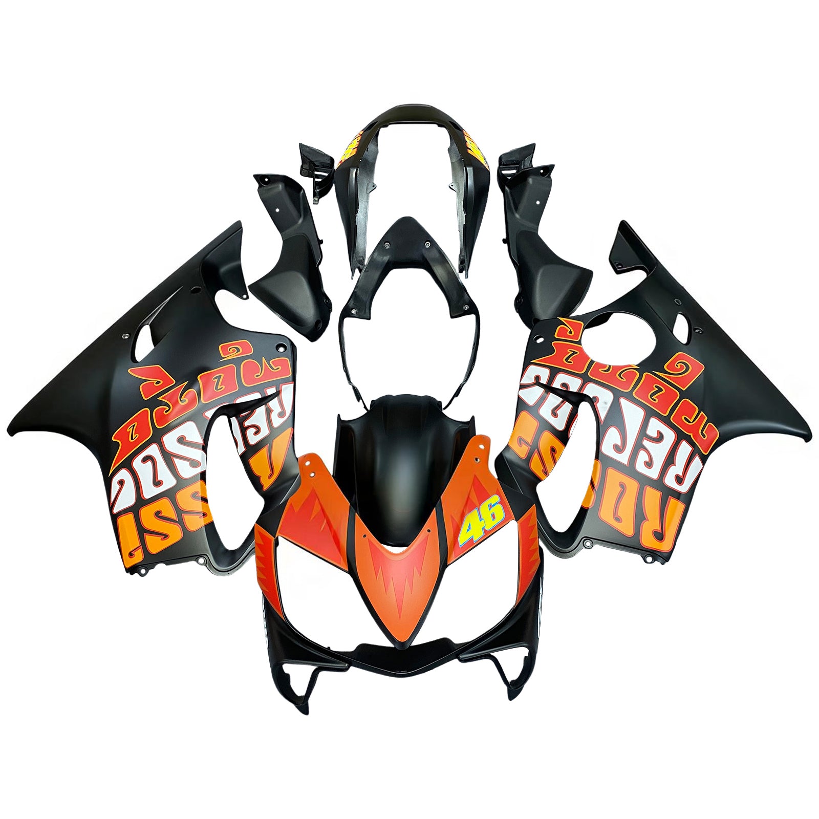 Carénages Amotopart 2004-2007 Honda CBR 600 F4i Noir Valentino Rossi Generic
