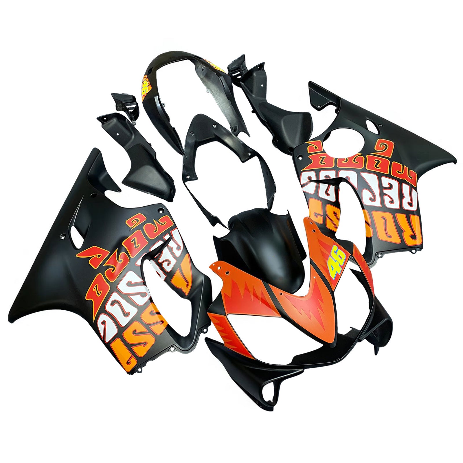 Carénages Amotopart 2004-2007 Honda CBR 600 F4i Noir Valentino Rossi Generic