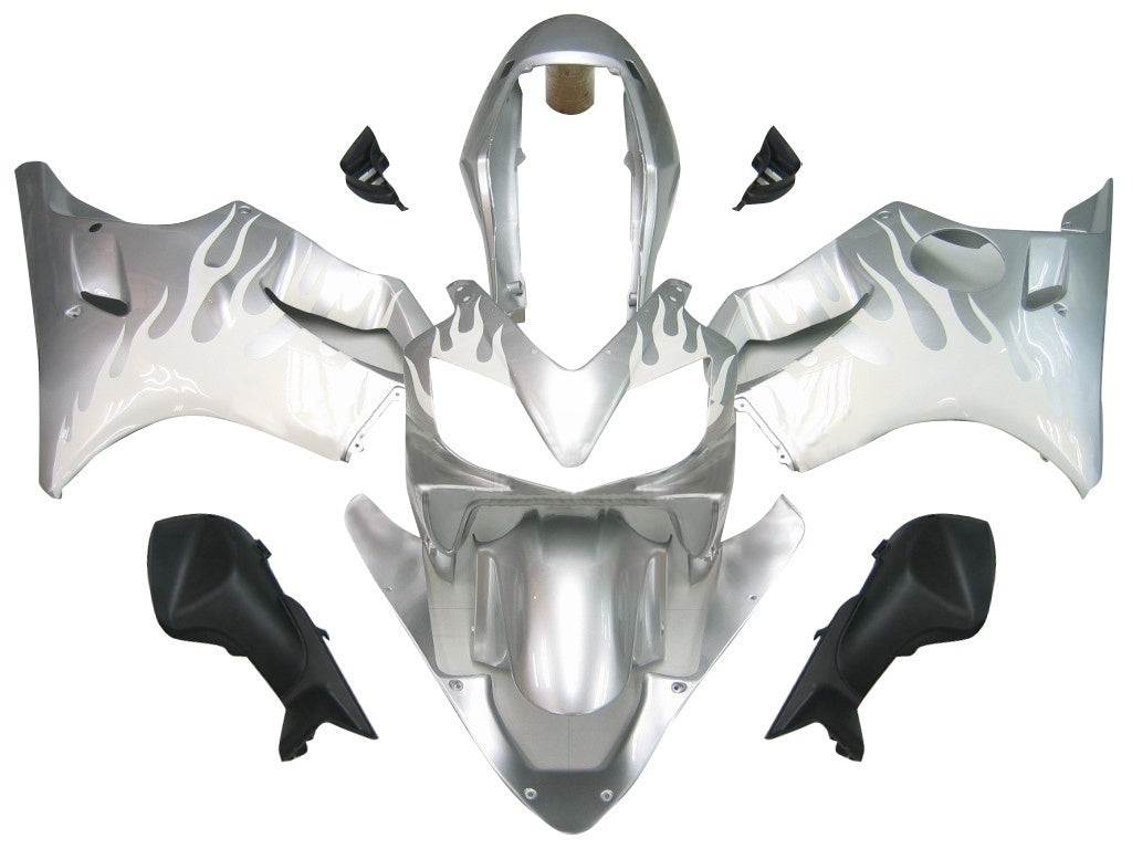 Amotopart stroomlijnkappen 2004-2007 Honda CBR 600 F4i zilver en witte vlam generiek
