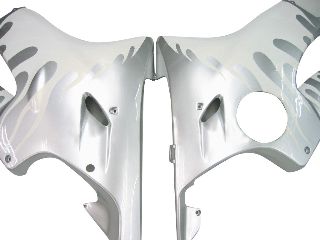 Carénages Amotopart 2004-2007 Honda CBR 600 F4i Silver & White Flame Generic