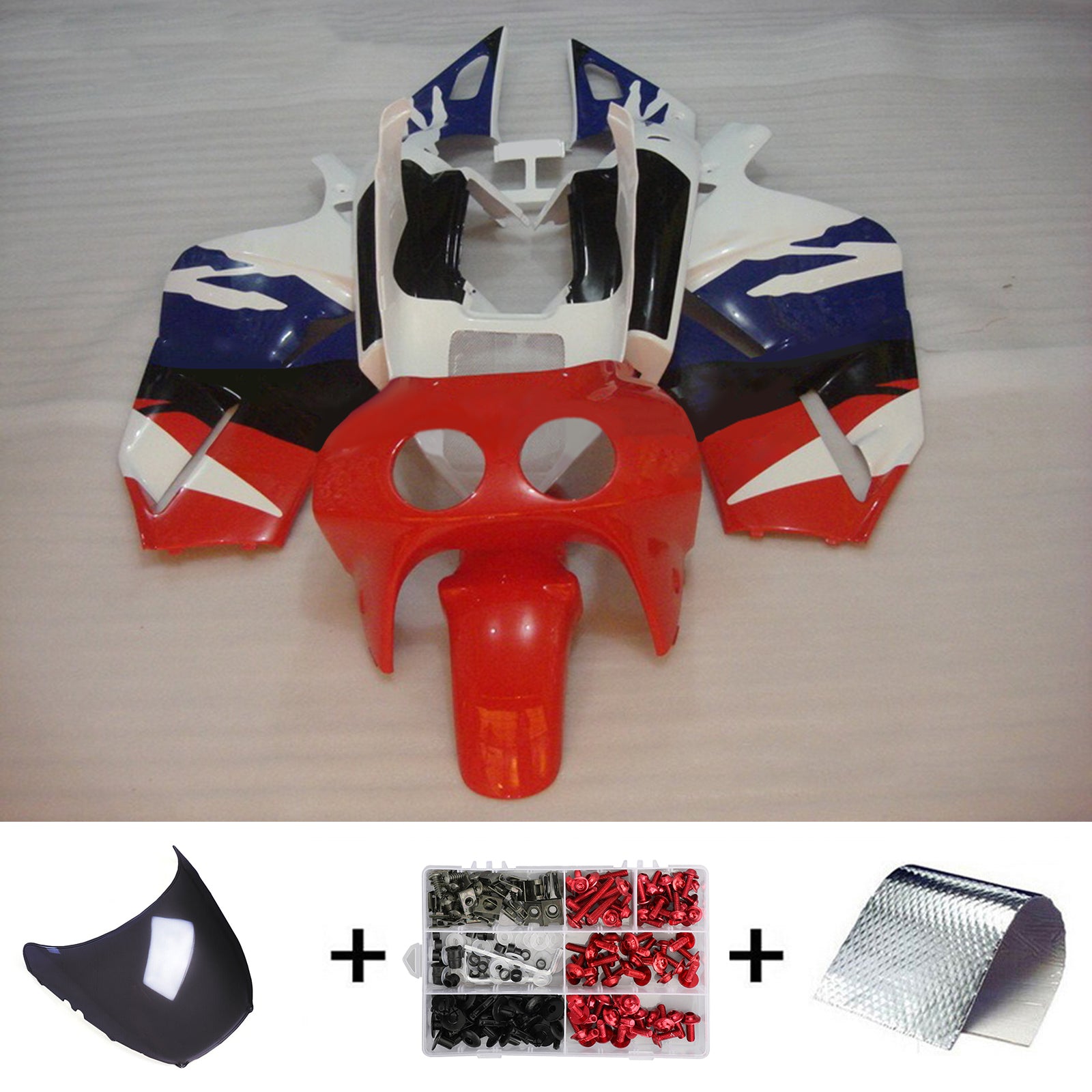 Amotopart Honda VFR400R NC30 1988-1992 Kit Carénage Carrosserie Plastique ABS