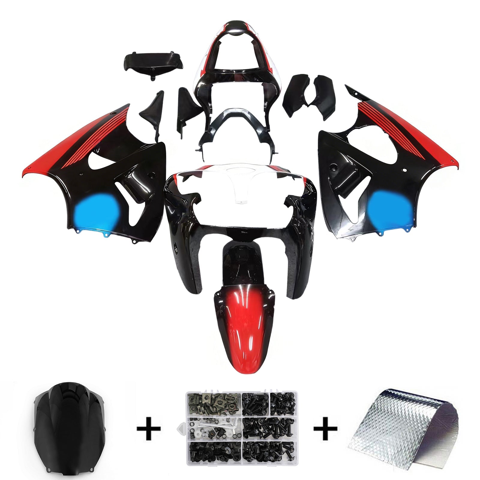 Zestaw owiewki Amotopart do Kawasaki ZX6R 636 2000-2002 ZZR600 2005-2008