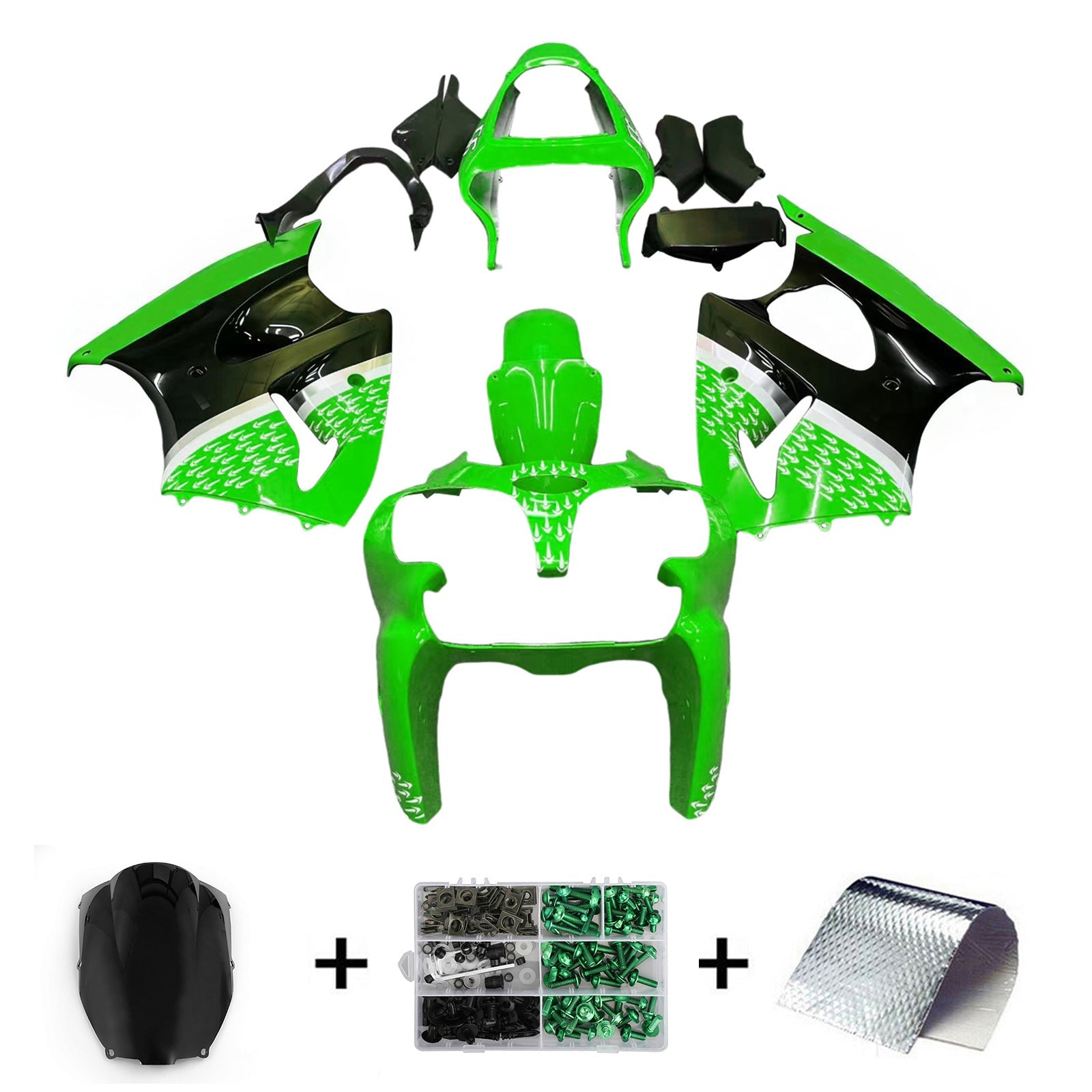Kit carena Amotopart per Kawasaki ZX6R 636 2000-2002 ZZR600 2005-2008