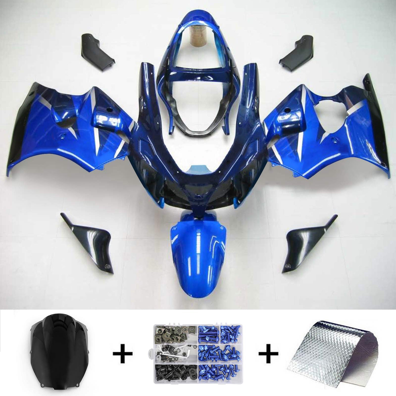 Kit carena Amotopart per Kawasaki ZX6R 636 2000-2002 ZZR600 2005-2008