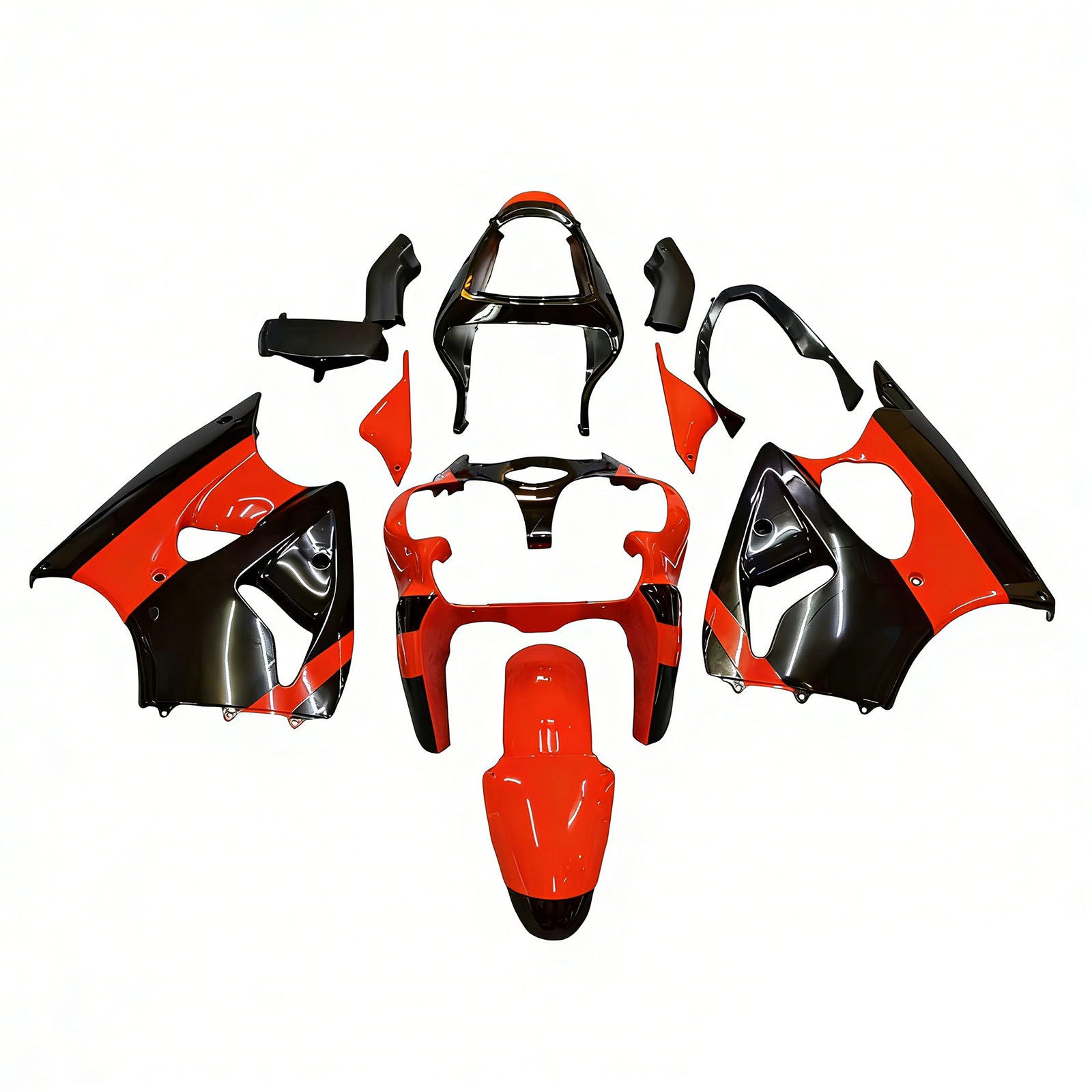 2000-2002 Kawasaki ZX6R 636, 2005-2008 ZZR600 päällirakenteen ruiskutussuojasarja