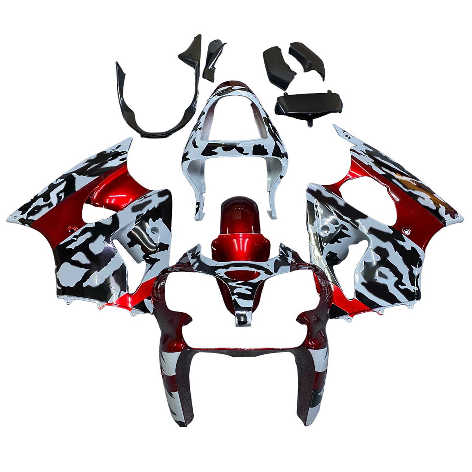 2000-2002 Kawasaki ZX6R 636, 2005-2008 ZZR600 Kit de carénage d'injection carrosserie