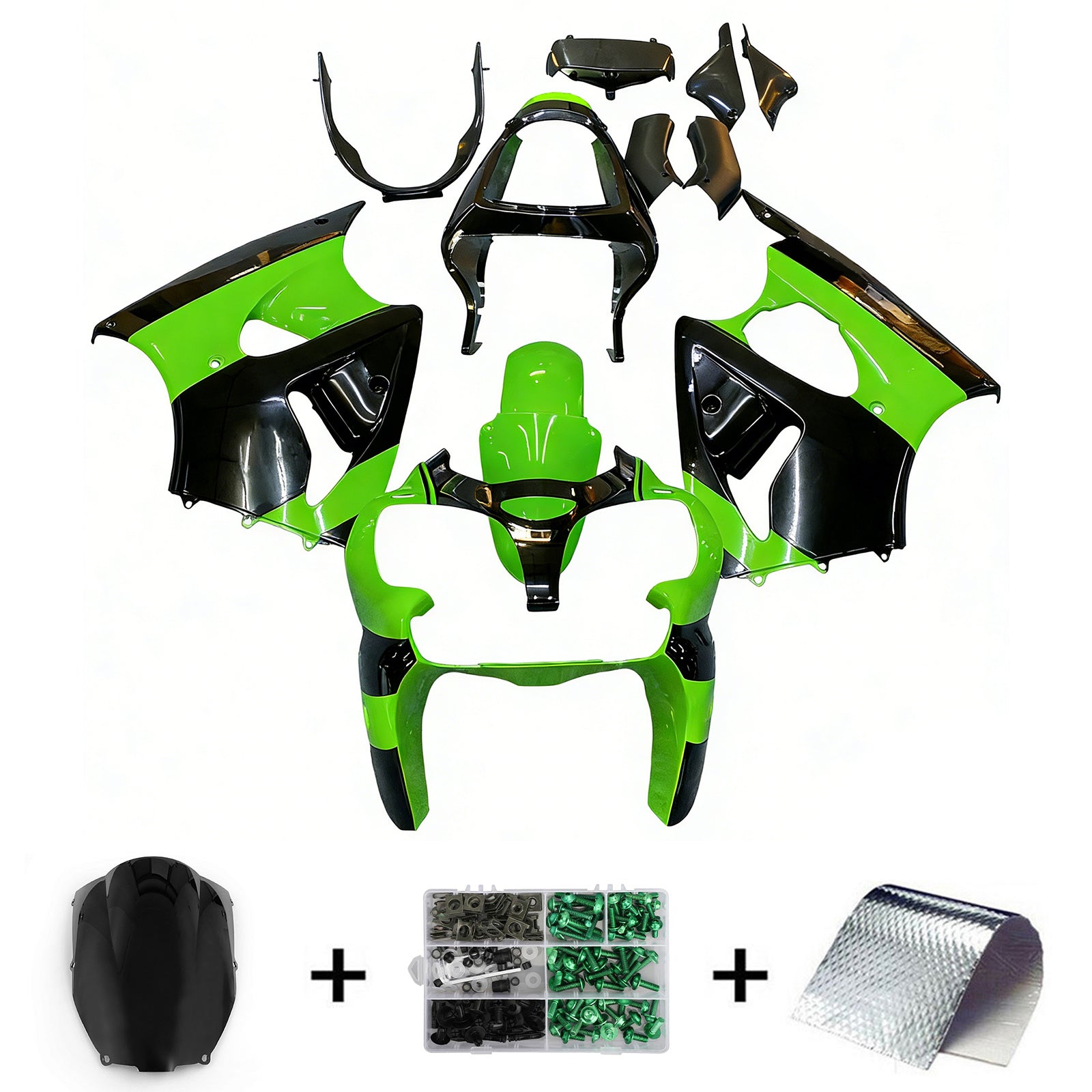 2000-2002 Kawasaki ZX6R 636 2005-2008 ZZR600 Kit de carénage d'injection carrosserie