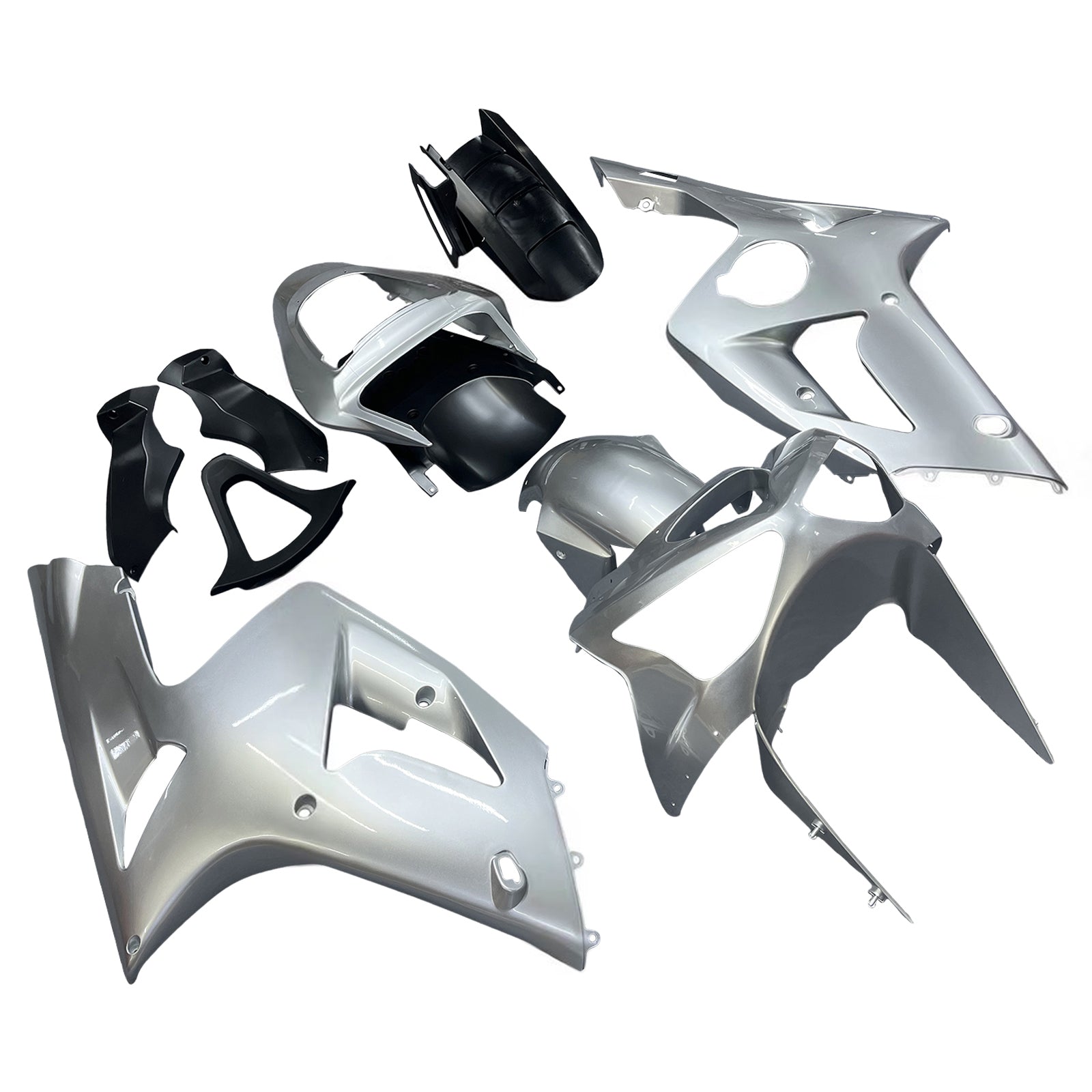 Carénages Amotopart 2003-2004 Kawasaki ZX6R 636 Silver Ninja Generic