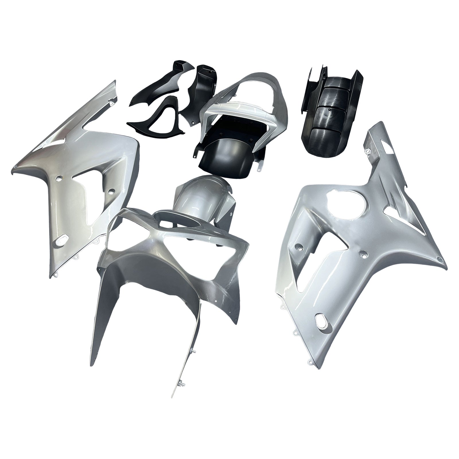 Carénages Amotopart 2003-2004 Kawasaki ZX6R 636 Silver Ninja Generic
