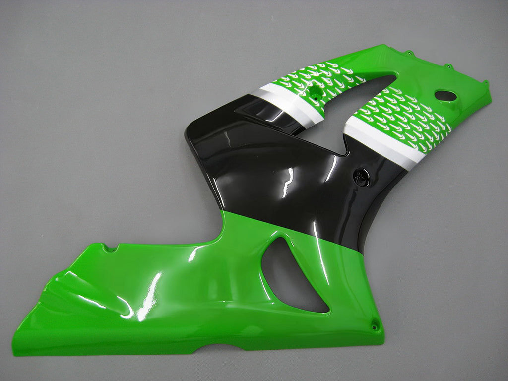Carénages Amotopart 2003-2004 Kawasaki ZX6R 636 Vert Noir No.56 ELF Générique