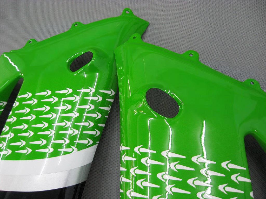 Carénages Amotopart 2003-2004 Kawasaki ZX6R 636 Vert Noir No.56 ELF Générique