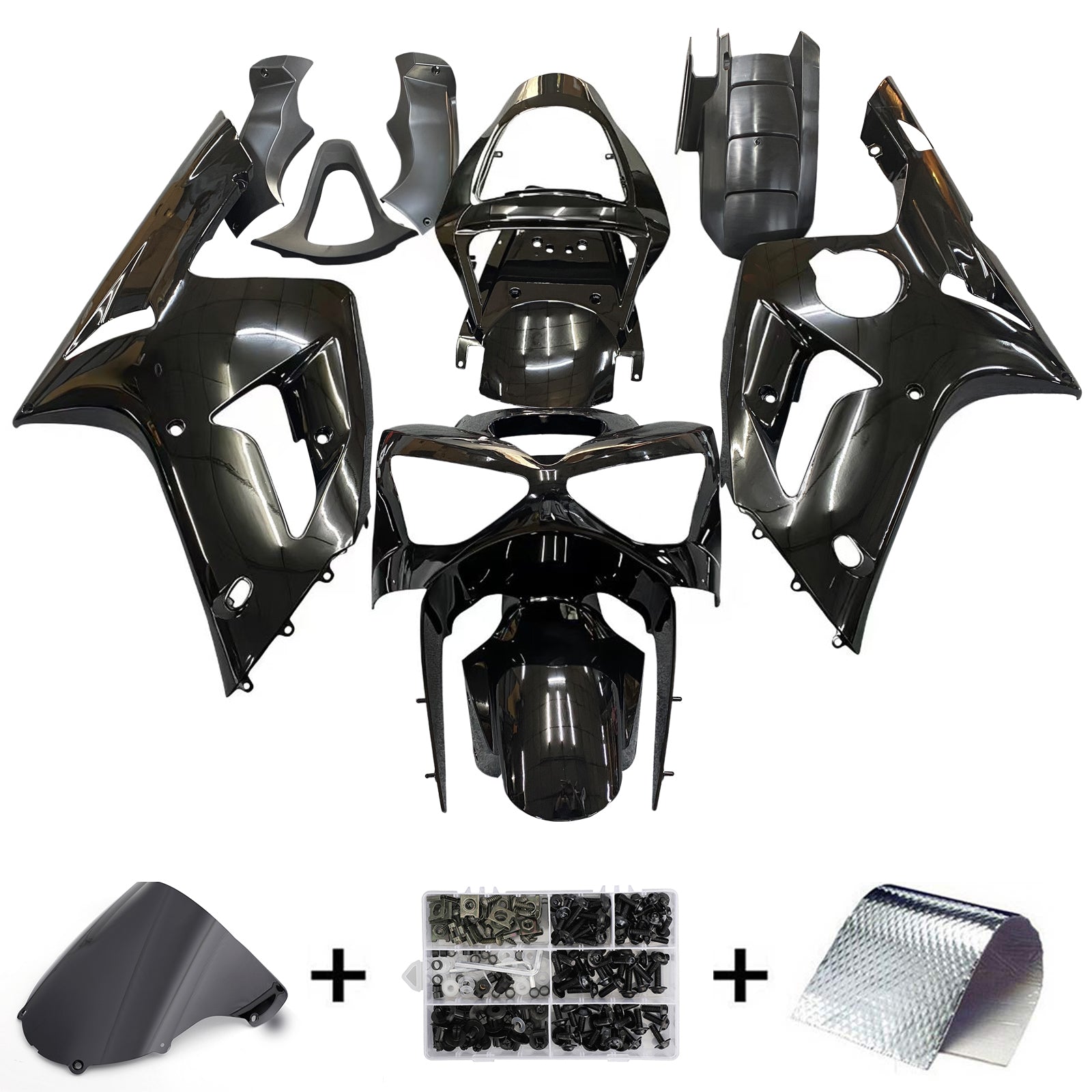 Carene Amotopart 2003-2004 Kawasaki ZX6R 636 Nero Ninja Generico