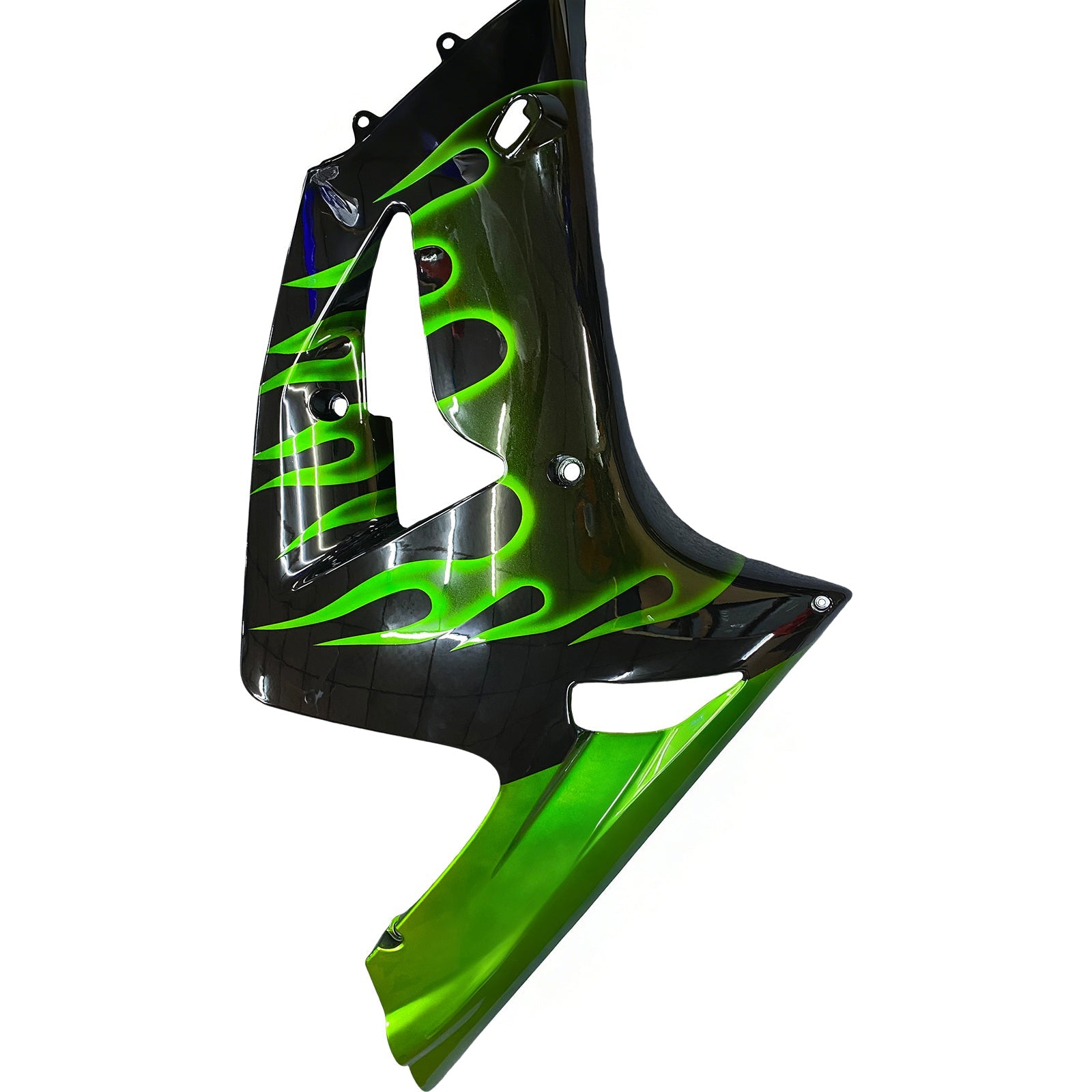 Carénages Amotopart 2003-2004 Kawasaki ZX6R 636 Black & Green Flame Ninja Generic