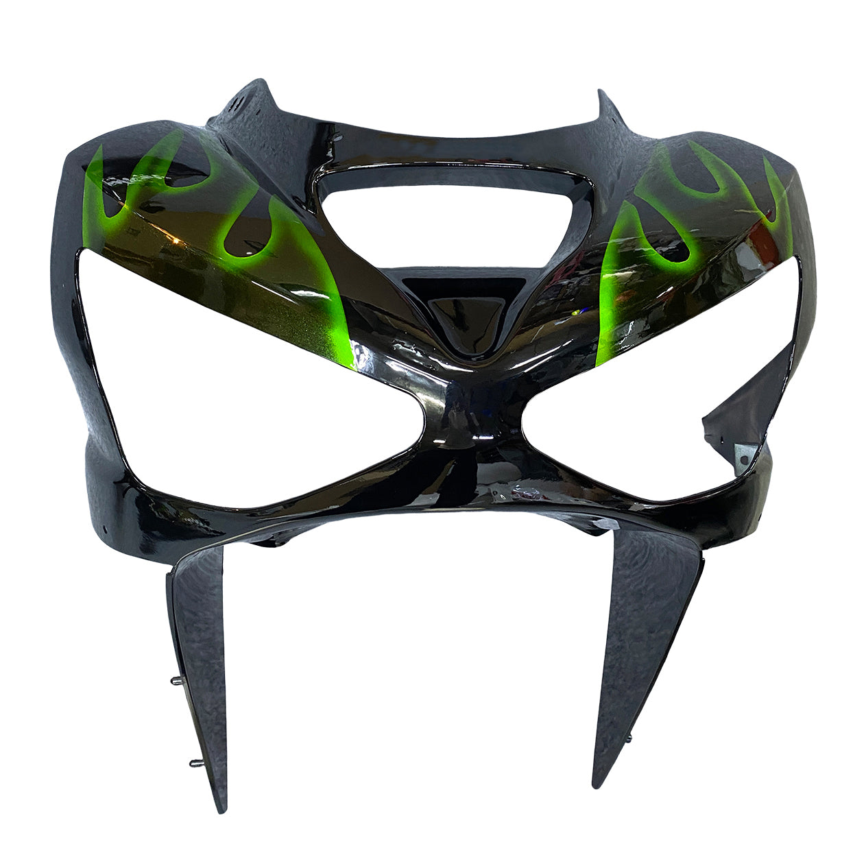 Carénages Amotopart 2003-2004 Kawasaki ZX6R 636 Black & Green Flame Ninja Generic