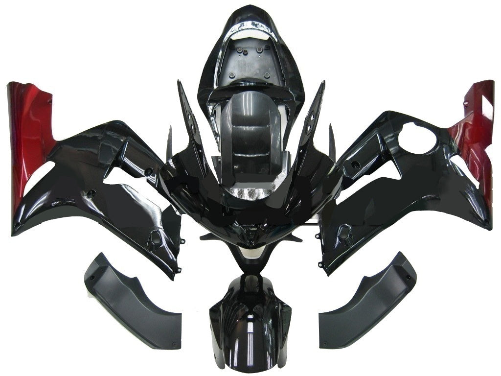 Carénages Amotopart 2003-2004 Kawasaki ZX6R 636 Noir Rouge ZX6R Generic