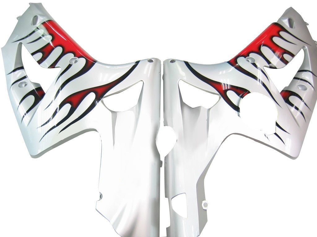 Carénages Amotopart 2003-2004 Kawasaki ZX6R 636 Silver & Red Flame Ninja Generic