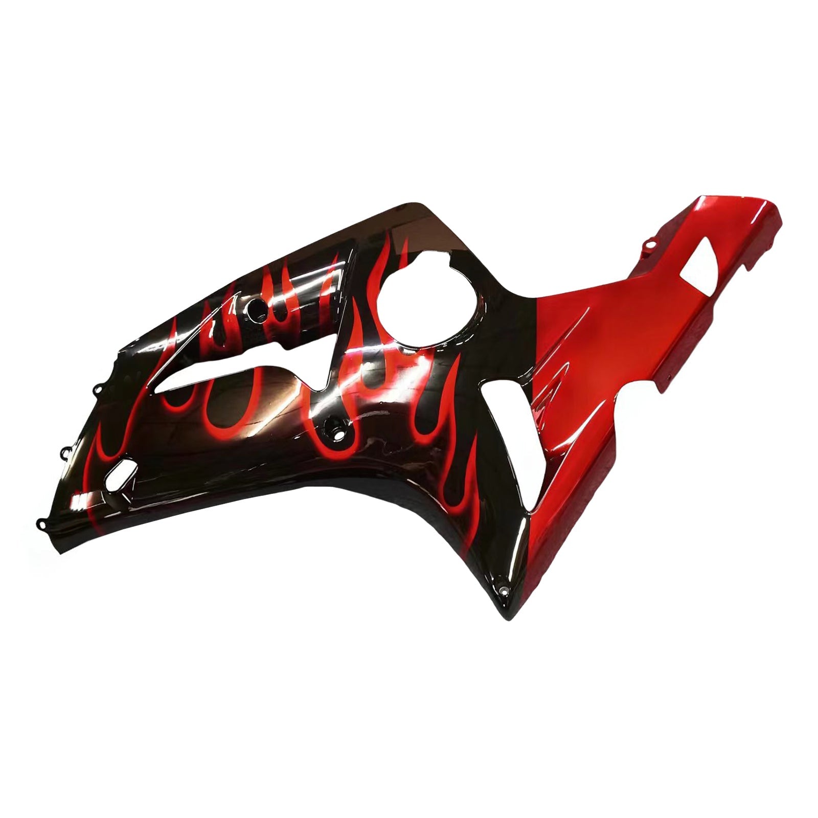 Carénages Amotopart 2003-2004 Kawasaki ZX6R 636 Black & Red Flame ZX6R Generic