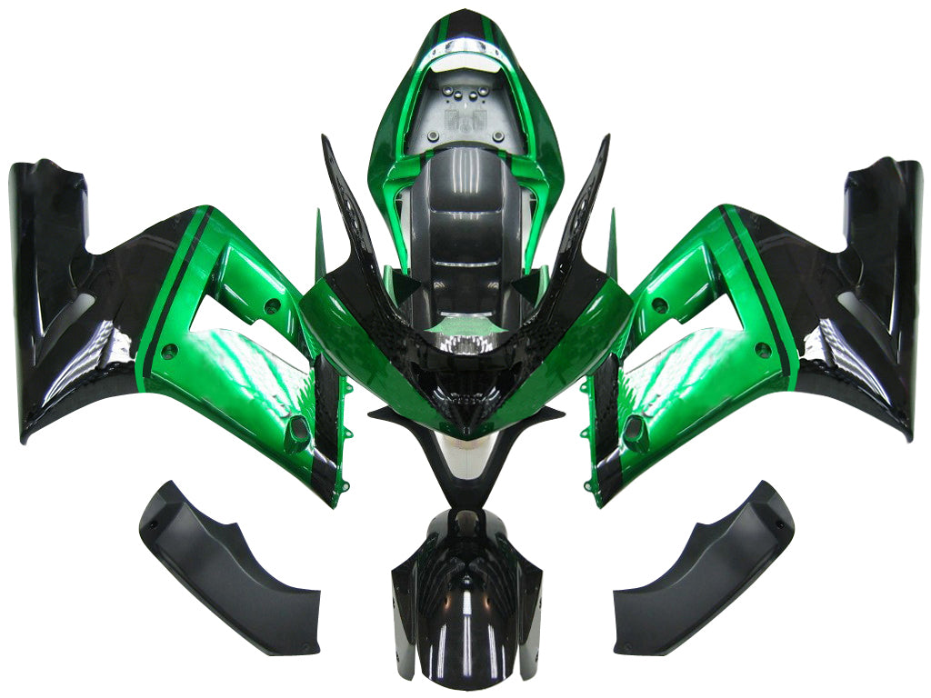 Carénages Amotopart 2003-2004 Kawasaki ZX6R 636 Vert Noir elfe Generic