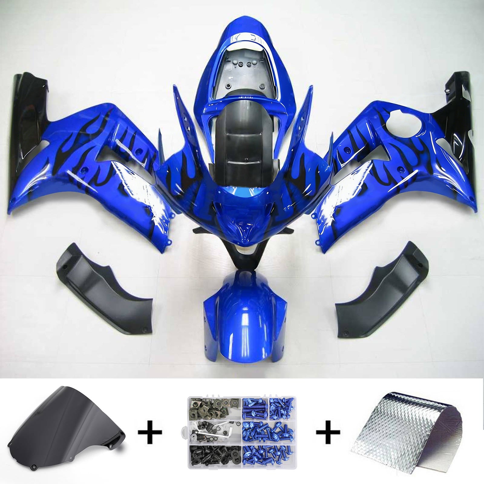 Kit carena Amotopart per Kawasaki ZX6R 636 2003-2004 Generico