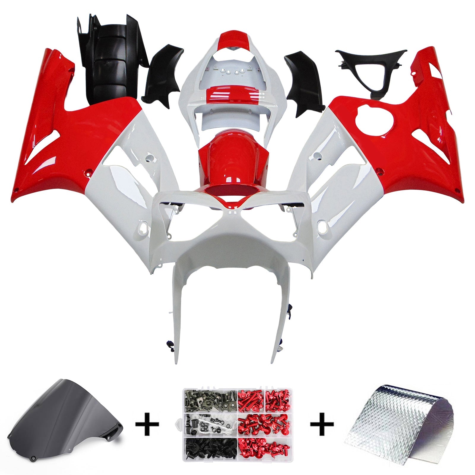 Kit de carénage Amotopart pour Kawasaki ZX6R 636 2003-2004 Générique