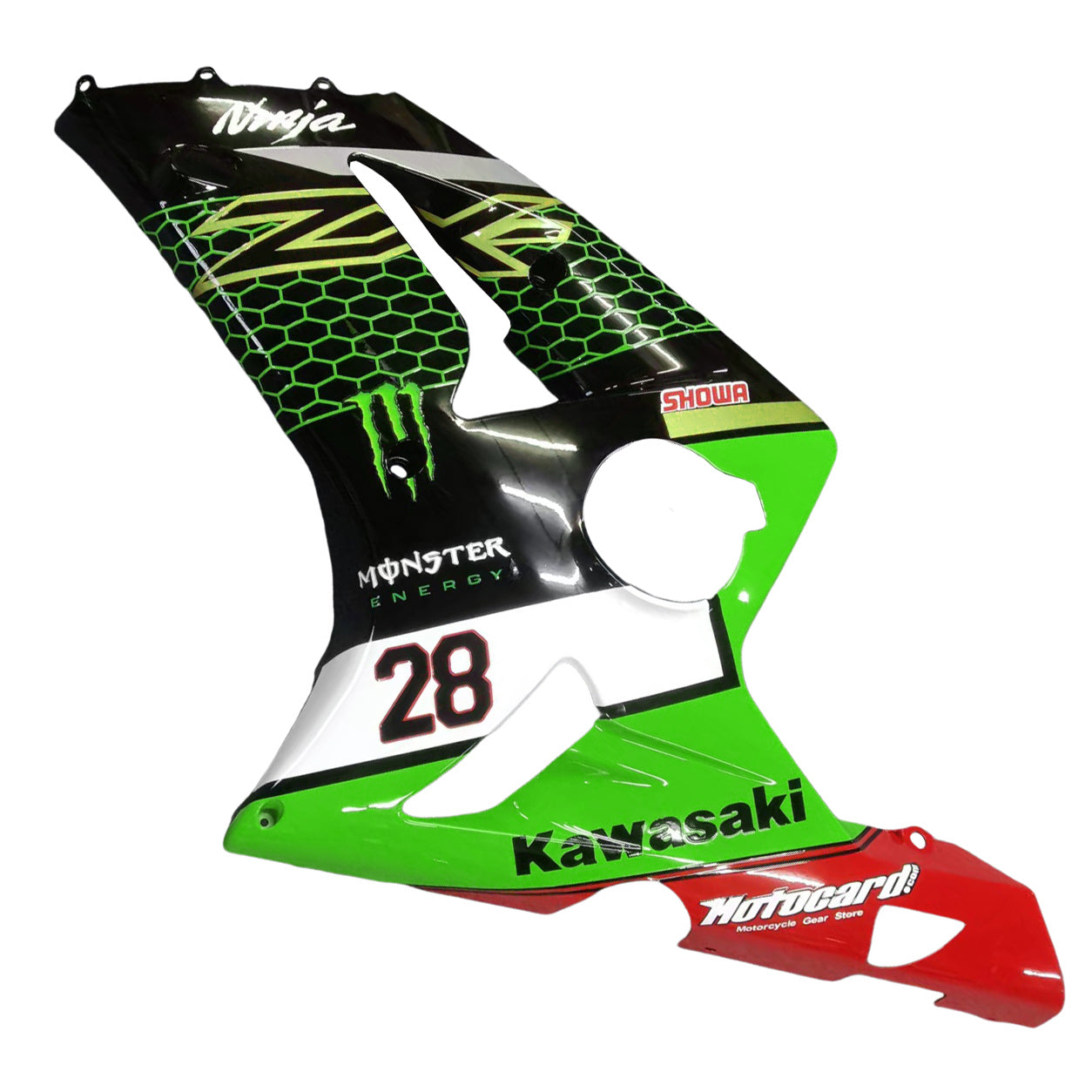 Amotopart Kawasaki ZX6R 636 2003-2004 Kit Carénage Carrosserie Plastique ABS