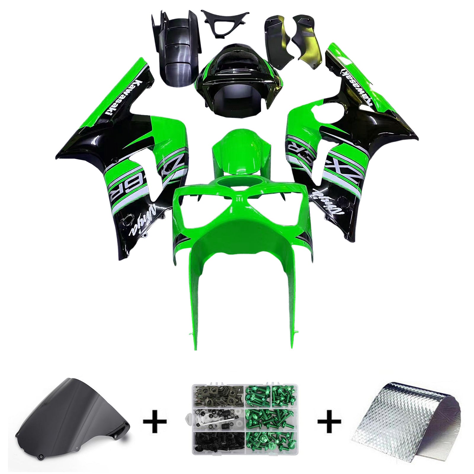 Amotopart Kawasaki ZX6R 636 2003-2004 Kit Carroserie Plastic ABS