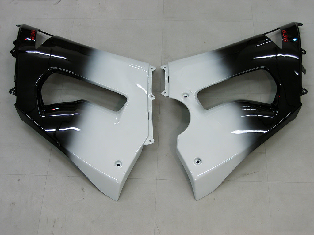 Carénages Amotopart 2005-2006 Kawasaki ZX6R 636 Noir Blanc West ZX6R Generic