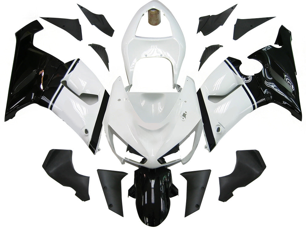 Carénages Amotopart 2005-2006 Kawasaki ZX6R 636 Blanc Noir Elf ZX6R Generic