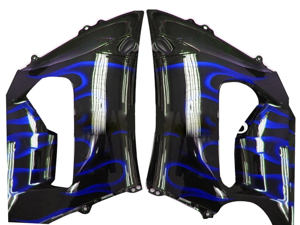 Carénages Amotopart 2005-2006 Kawasaki ZX6R 636 Black & Blue Flame Ninja Generic