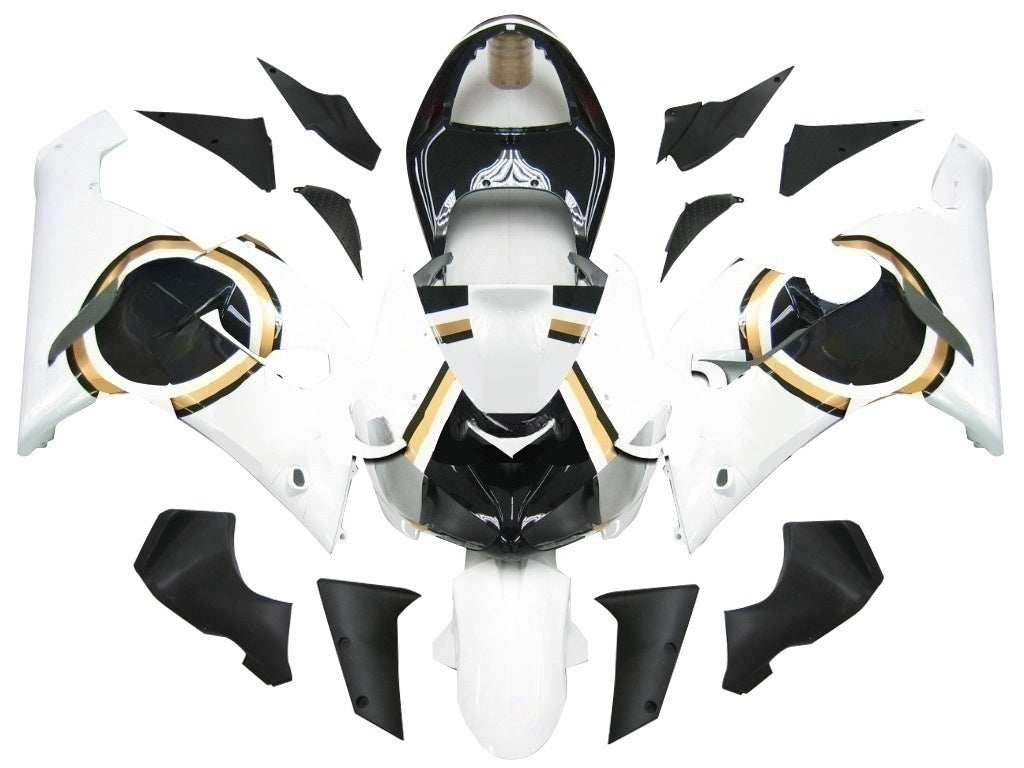 Carénages Amotopart 2005-2006 Kawasaki ZX6R 636 Noir Blanc Lucky Strike Ninja Generic