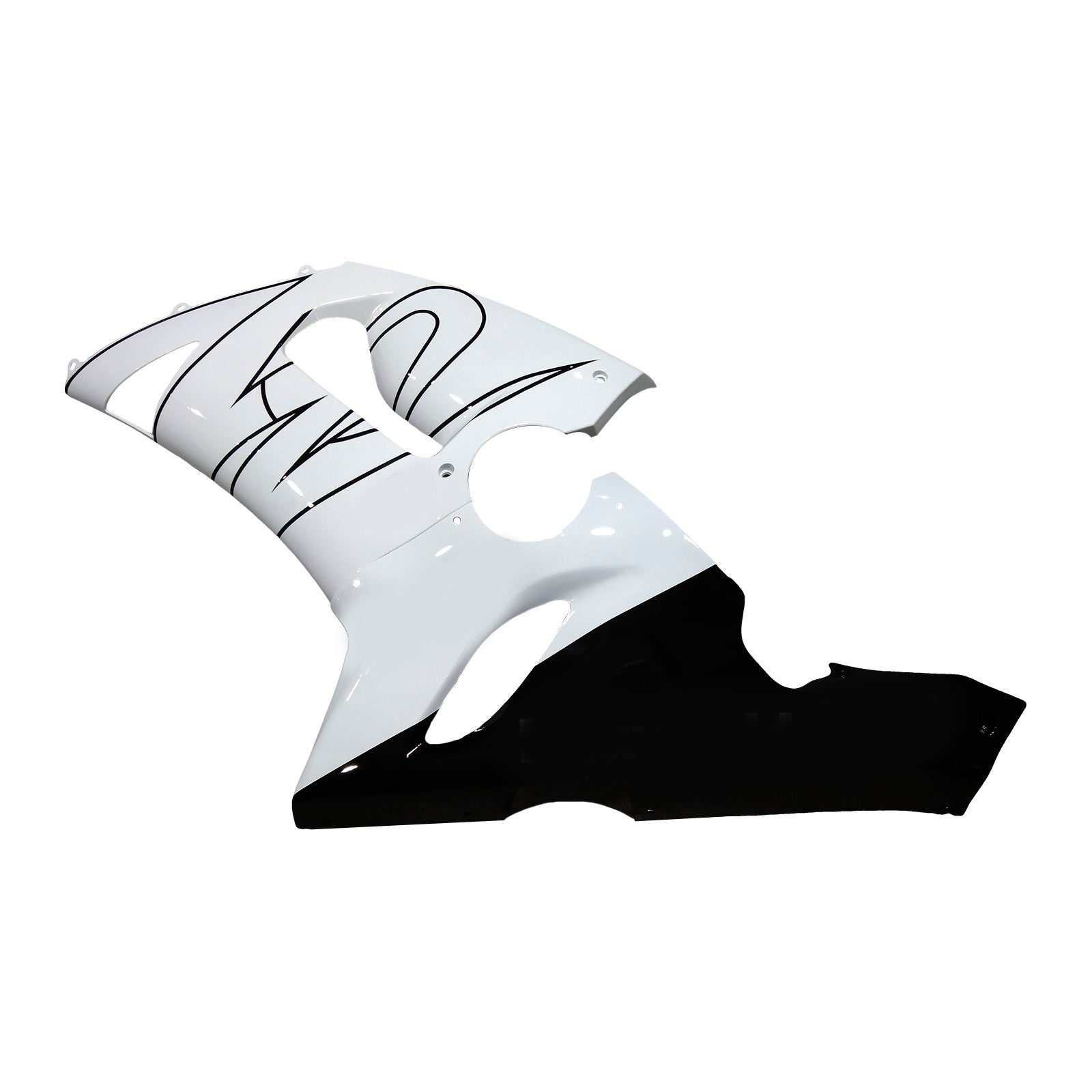 Carénages Amotopart 2005-2006 Kawasaki ZX6R 636 Blanc Noir Corona Generic