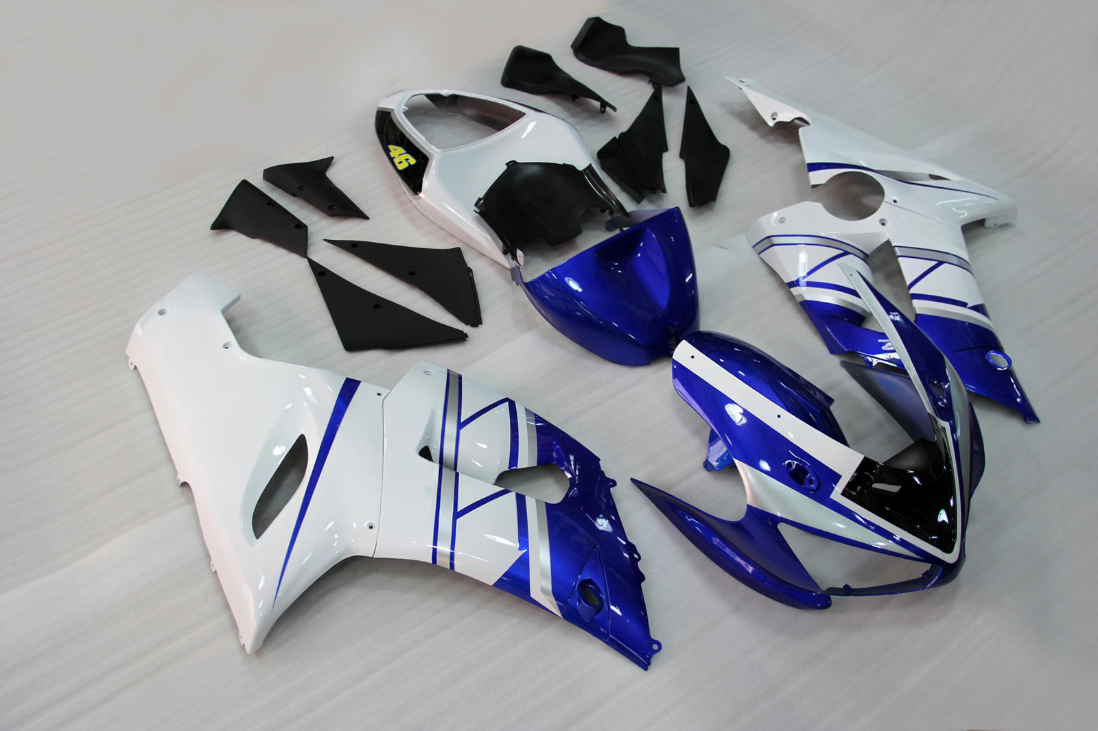 Carénages Amotopart 2005-2006 Kawasaki ZX6R ZX636 Bleu Blanc FIAT Generic