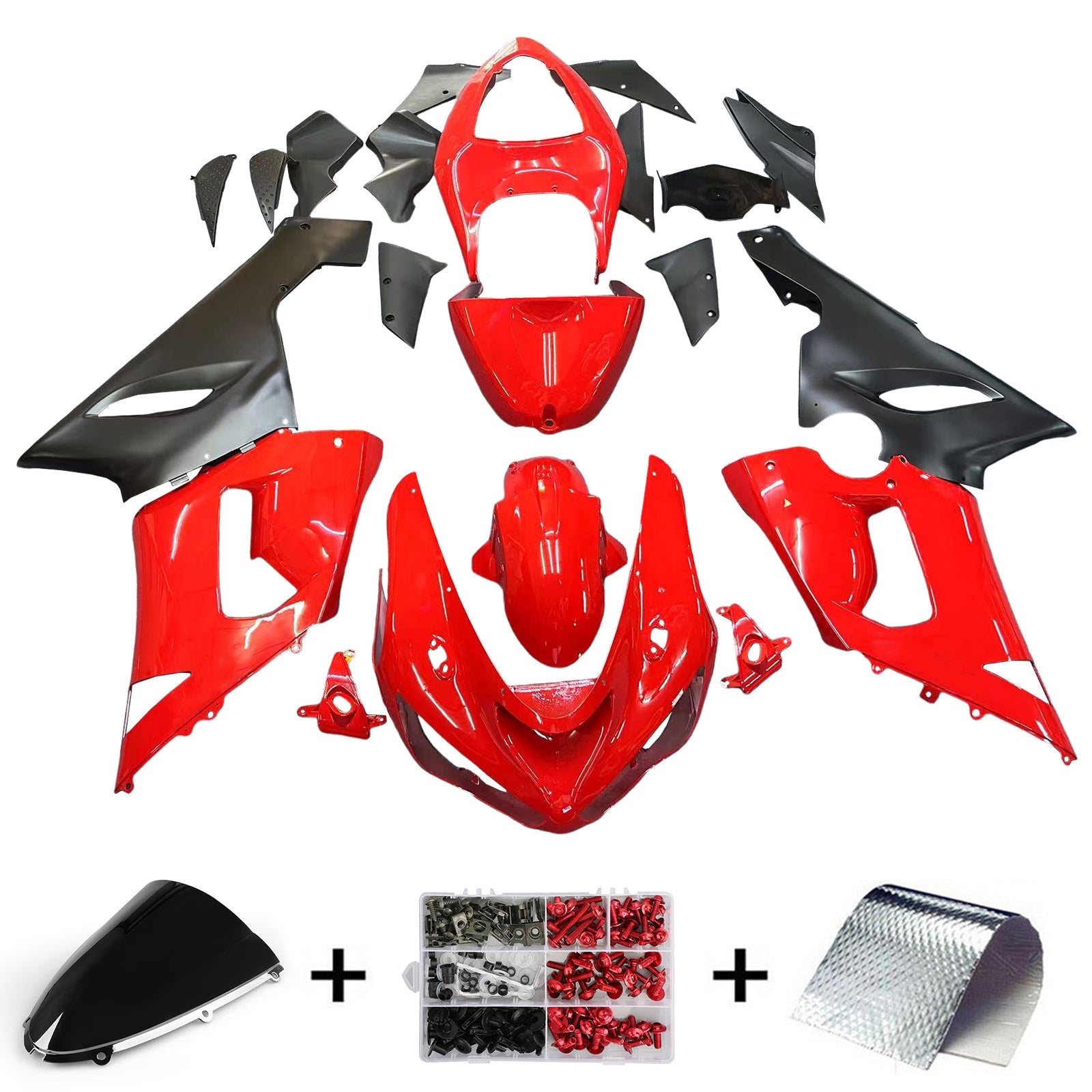 Amotopart Kawasaki ZX6R 636 2005-2006 ABS muovinen korin suojasarja