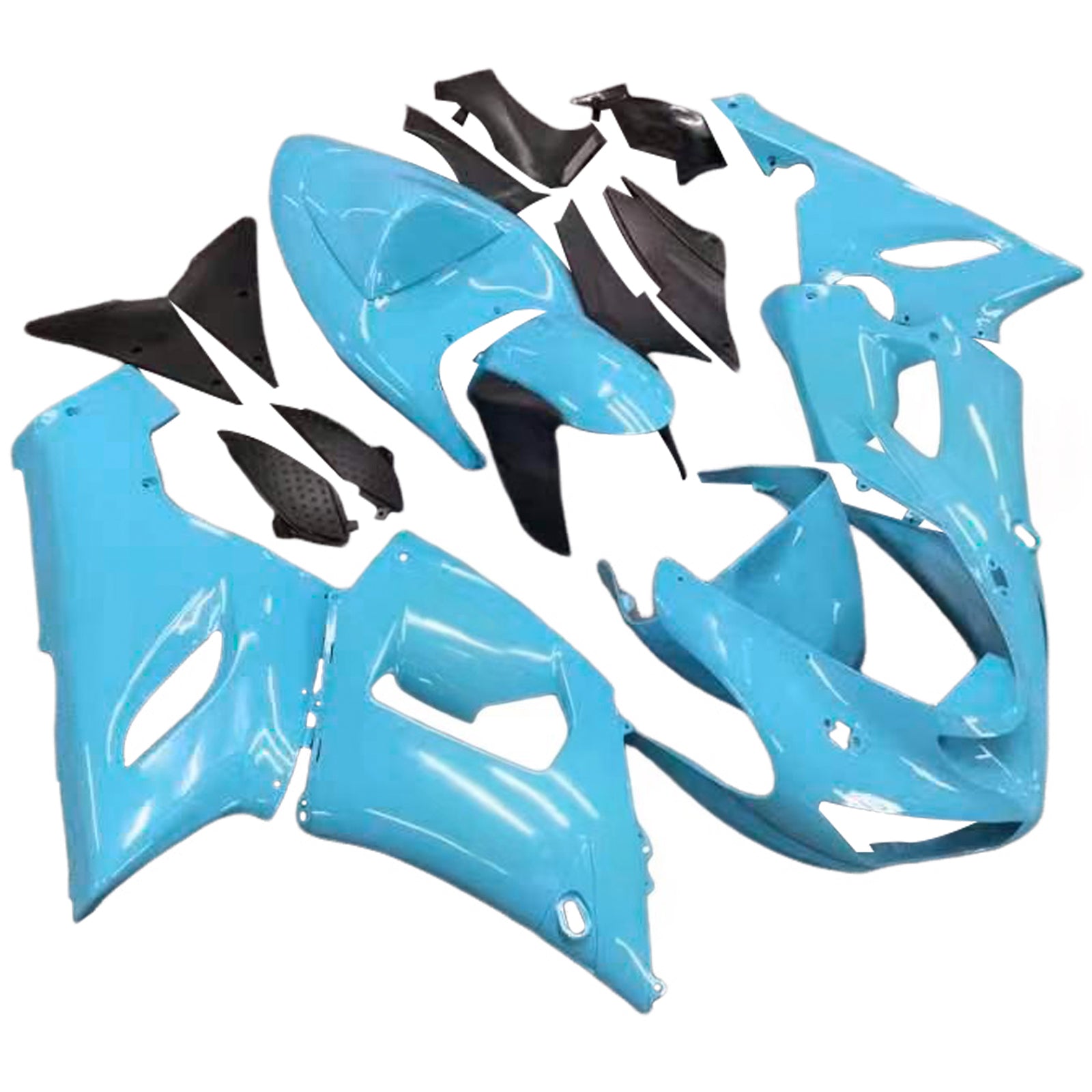 Amotopart Kawasaki ZX6R 636 2005-2006 Kit Carénage Carrosserie Plastique ABS