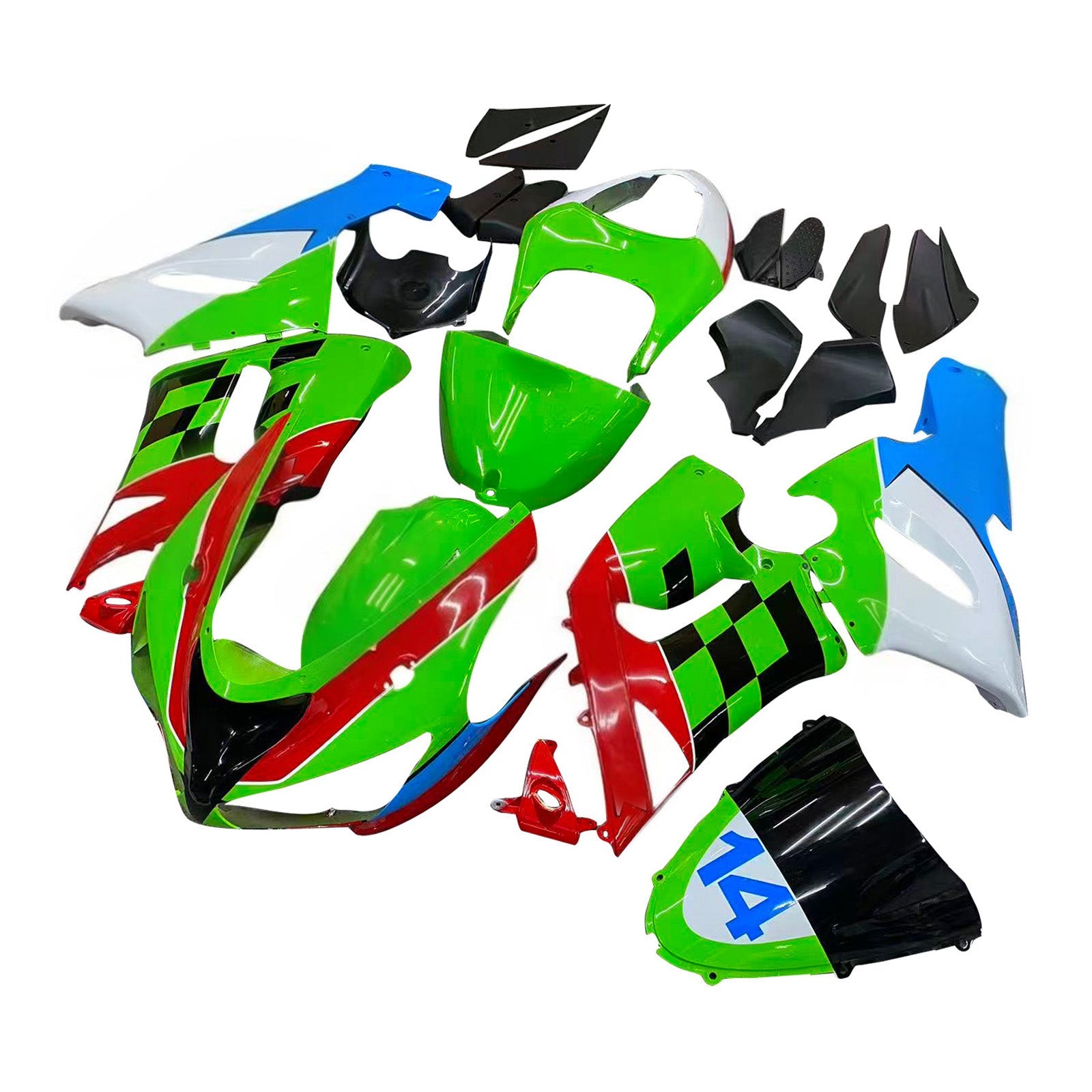 Amotopart Kawasaki ZX6R 636 2005-2006 Kit carena carrozzeria in plastica ABS