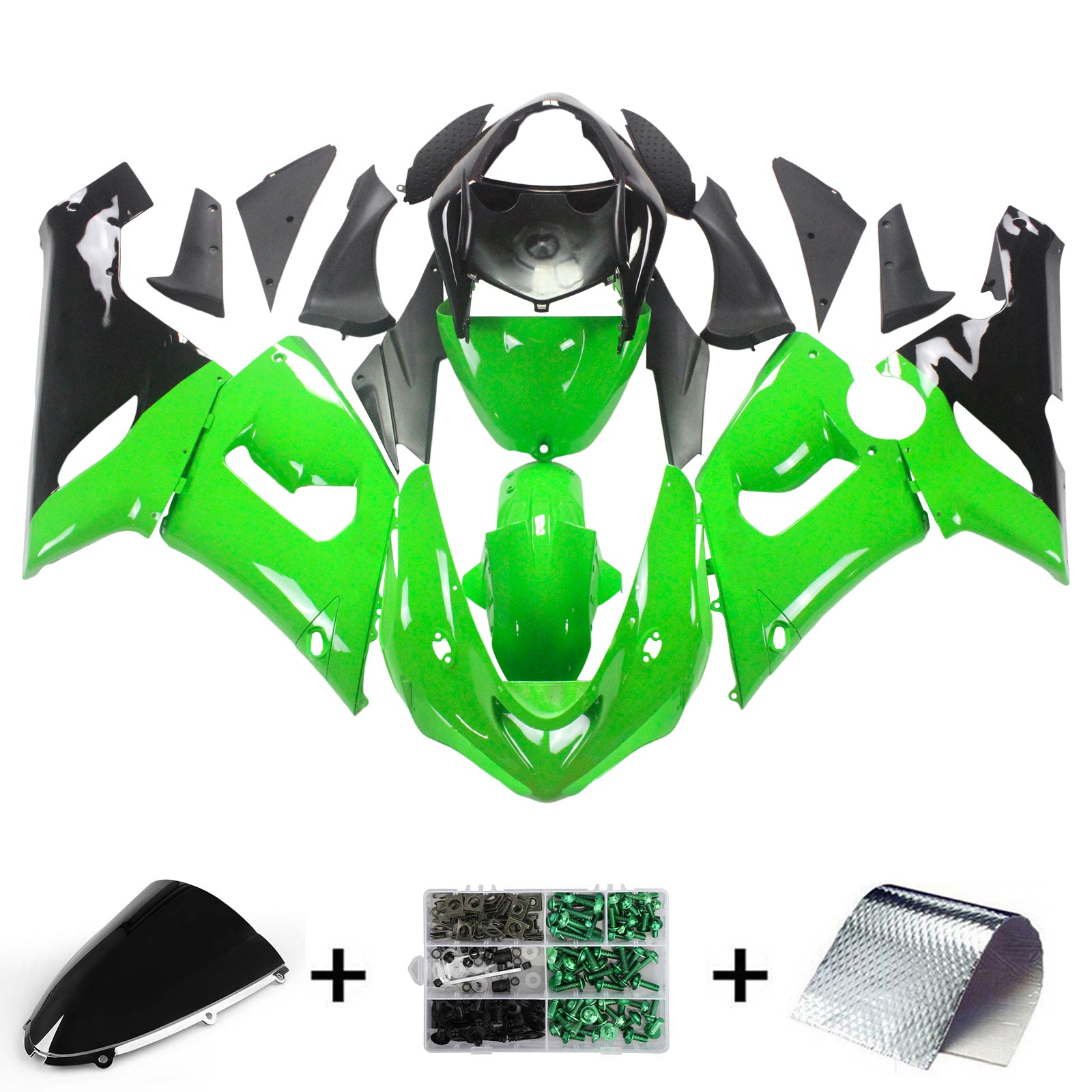 Amotopart Fairing Zestaw dla Kawasaki ZX6R 636 2005-2006 Ogólny