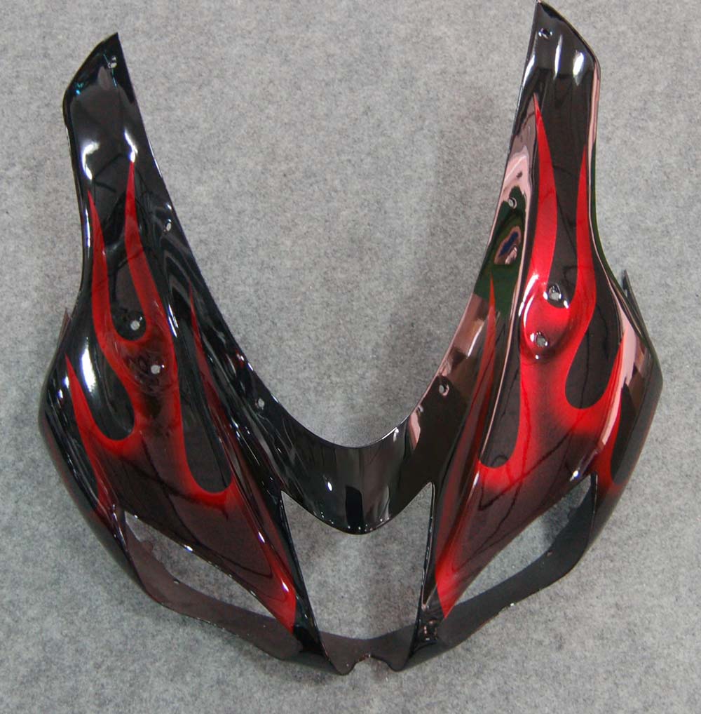 Carénages Amotopart 2007-2008 Kawasaki ZX6R ZX636 Black & Red Flame Ninja Generic